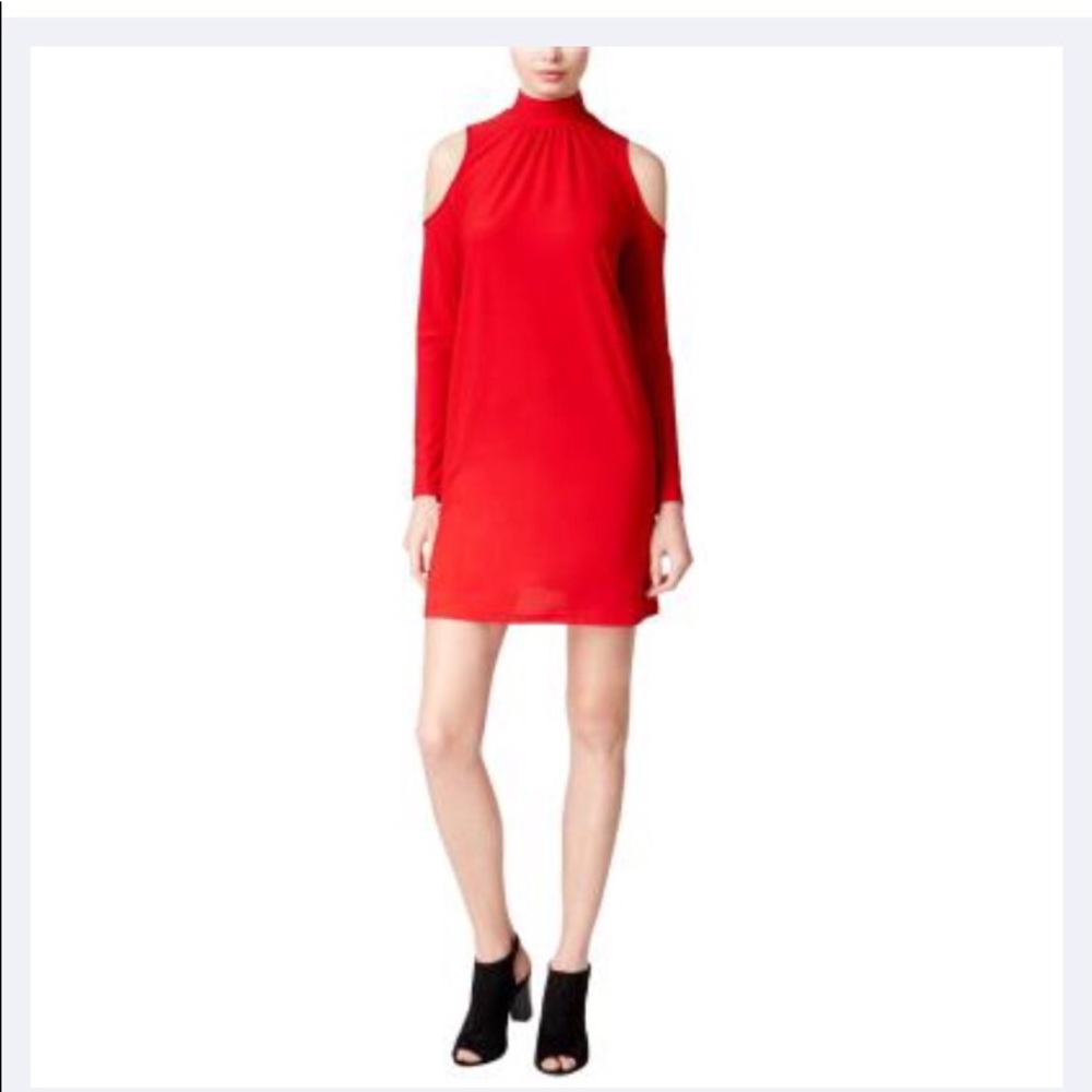 Kensie Red Crepe Cold Shoulder Dress Size XS